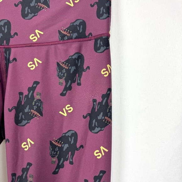 Victorias Secret Womens Black Panther Leggings Purple 7/8 Tight High Rise Sz M - Picture 5 of 14